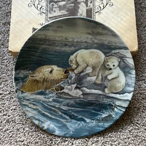 Vintage Edwin M Knowles China Co “A Tender Coaxing” plate 8.5 inches